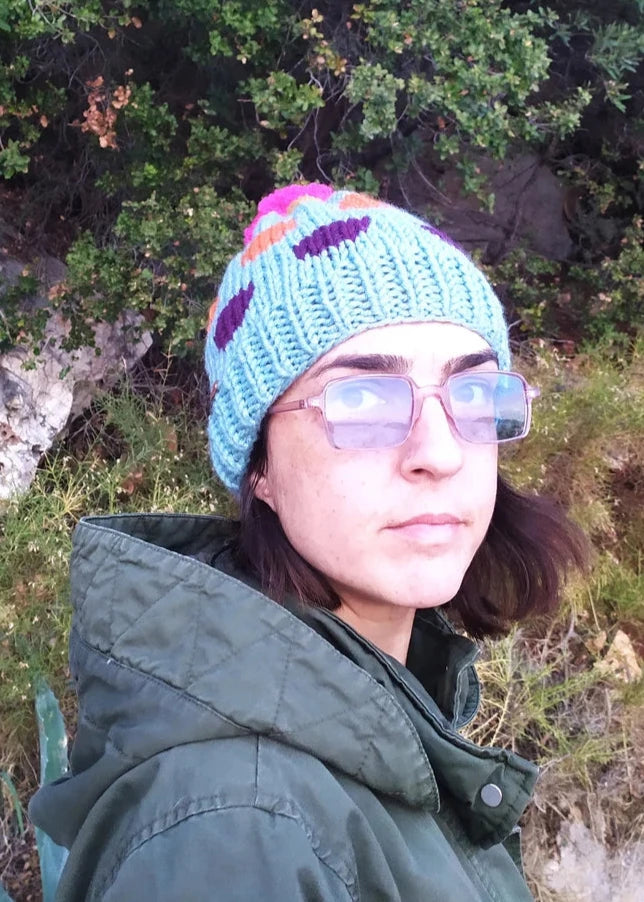 Blue Crochet Beanie, Handknit hat, Winter knit hat, Warm winter knitted hat, Colorful knitted hat, Unisex Adult beanie, Christmas Gifts