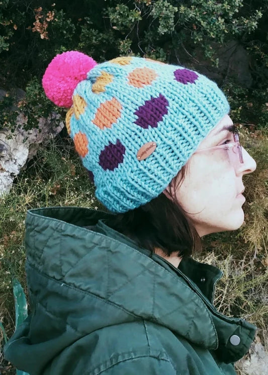 Blue Crochet Beanie, Handknit hat, Winter knit hat, Warm winter knitted hat, Colorful knitted hat, Unisex Adult beanie, Christmas Gifts