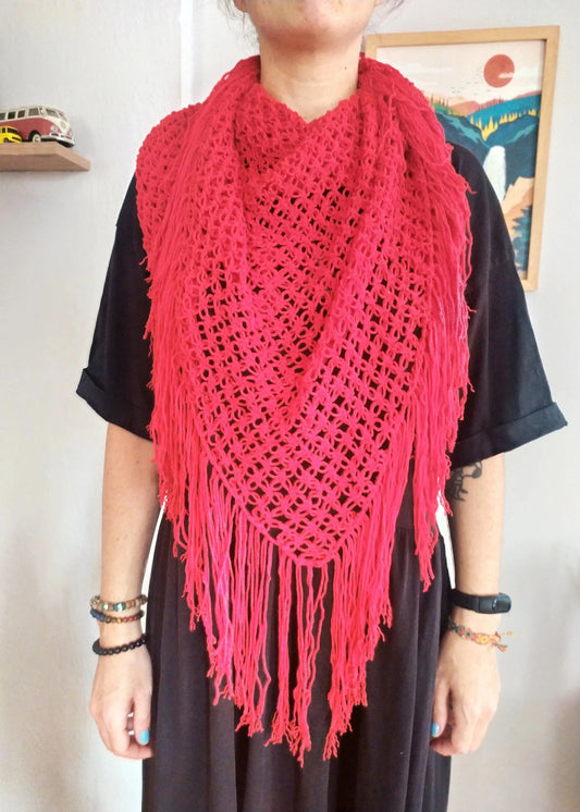 Crochet Shawl, Knitted Shawl, Women Scarf, Knit Women Cotton Shawl, Cotton Wrap, Knit shawl cotton, Woman Crochet Clothing