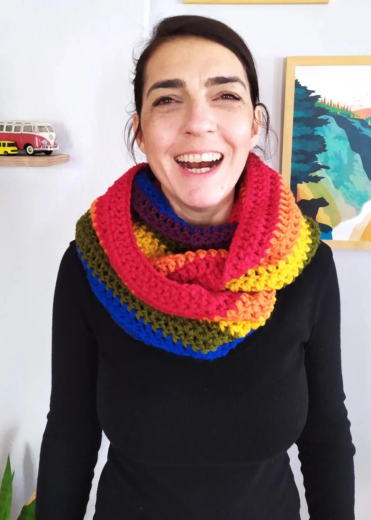 Rainbow Crochet, Pride Flag Knit Scarf, Handmade Winter Clothing Scarf Wear, Gift For Her Him, Crochet Lgbt Scarves, Winter Clothes Snood