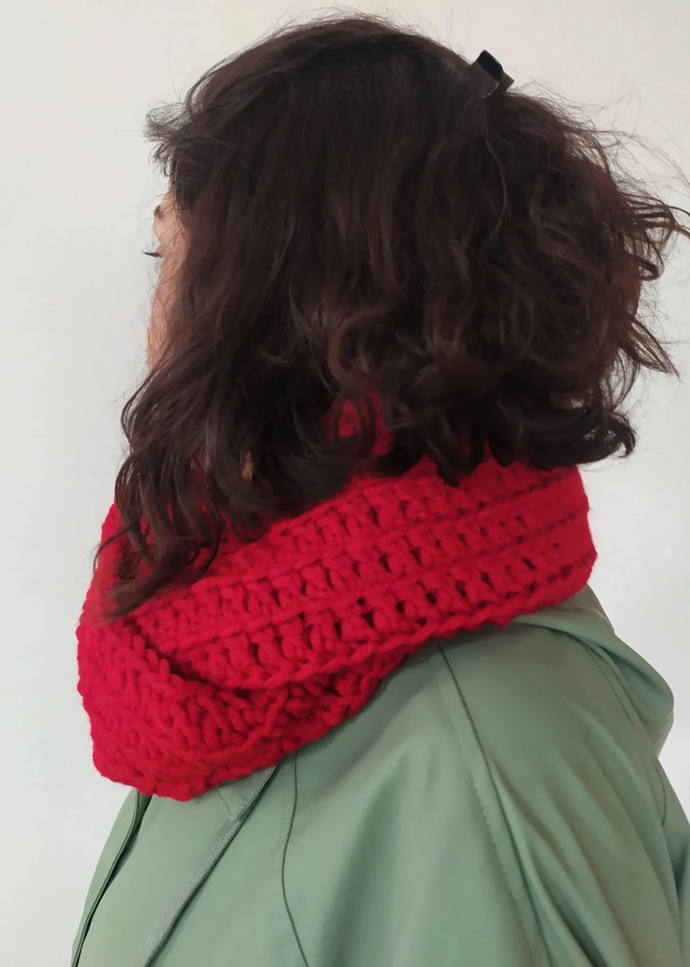 Crochet Scarf, Handmade Snood, Christmas Gift, Warm Winter Crochet Shawl, Unisex Crochet, Handmade Winter Clothing Scarf