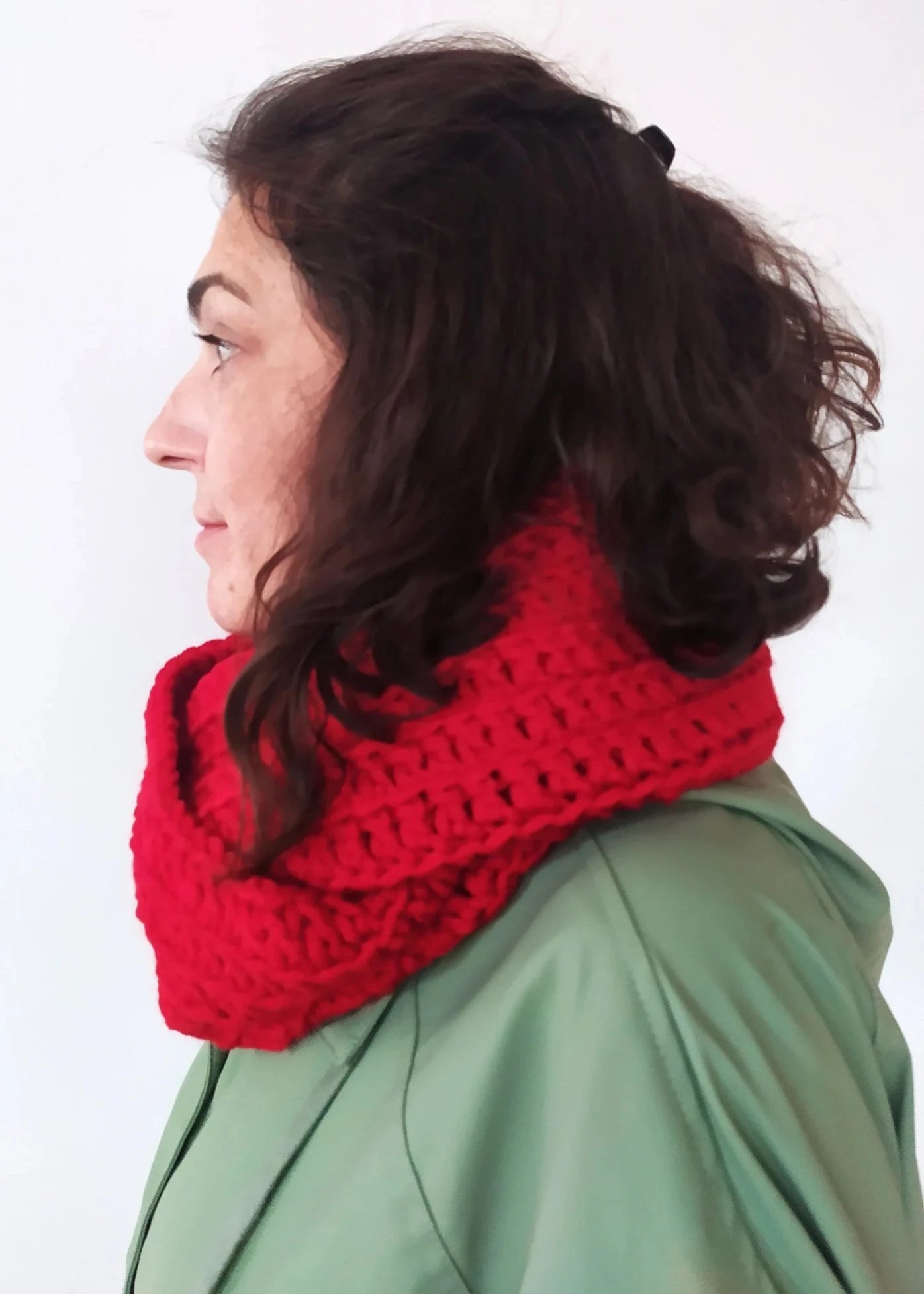 Crochet Scarf, Handmade Snood, Christmas Gift, Warm Winter Crochet Shawl, Unisex Crochet, Handmade Winter Clothing Scarf